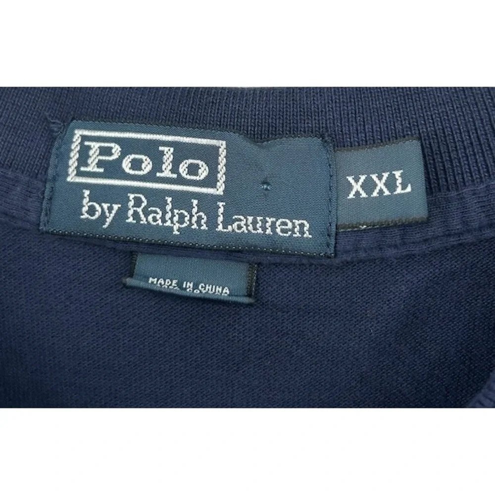 Polo Ralph Lauren Short Sleeve Cotton Polo Navy Blue Men's 2XL
